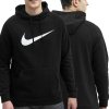Bluza Nike męska kangurka czarna z nadrukiem Dri-Fit